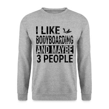 Bodyboard Water Sports Bodyboarding Surfers - Unisex Sweatshirt - salt & pepper - Front - Alina (178cm) & Michal (187cm)