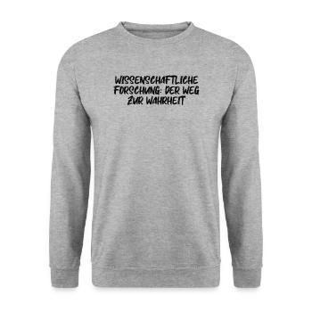 Wissenschaft - Wissenschaftliche Forschung: Der - Unisex Pullover - Weißgrau meliert - Vorne - Alina (178cm) & Michal (187cm)