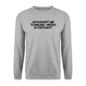 Wissenschaft - Wissenschaft und Technologie: - Unisex Pullover - Weißgrau meliert - Vorne - Alina (178cm) & Michal (187cm)