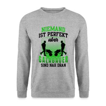 Galabauer ist perfekt Gartenbau Galabau - Unisex Pullover - Weißgrau meliert - Vorne - Alina (178cm) & Michal (187cm)