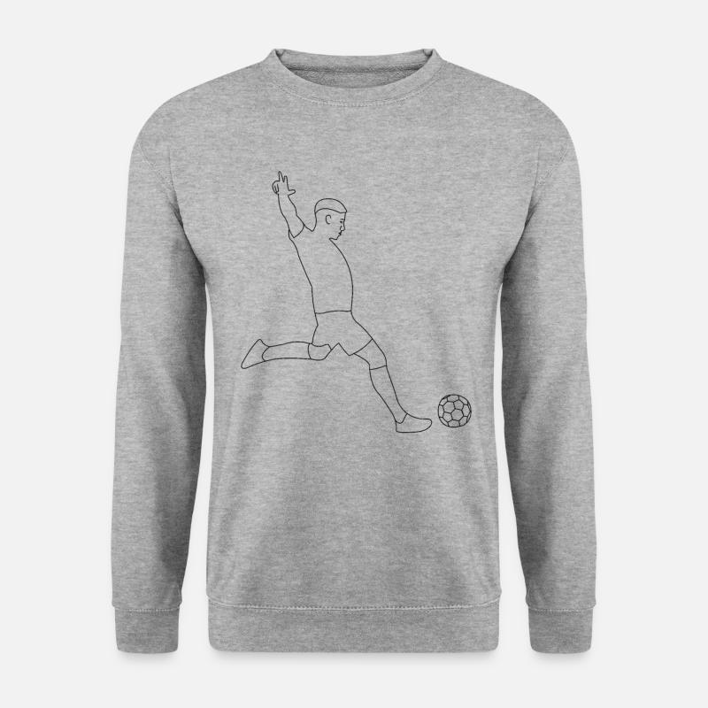 Fußball Fußballer - Unisex Pullover - Weißgrau meliert