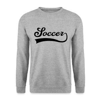 Fußball Schriftzug - Unisex Pullover - Weißgrau meliert - Vorne - Alina (178cm) & Michal (187cm)