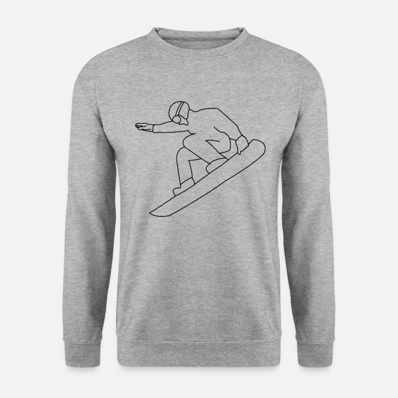 Snowboarden Snowboarder - Unisex Pullover - Weißgrau meliert