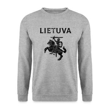 lithuania coat, lietuva lithuania - Unisex Sweatshirt - salt & pepper - Front - Alina (178cm) & Michal (187cm)