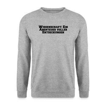 Wissenschaft - Wissenschaft: Ein Abenteuer voller - Unisex Pullover - Weißgrau meliert - Vorne - Alina (178cm) & Michal (187cm)