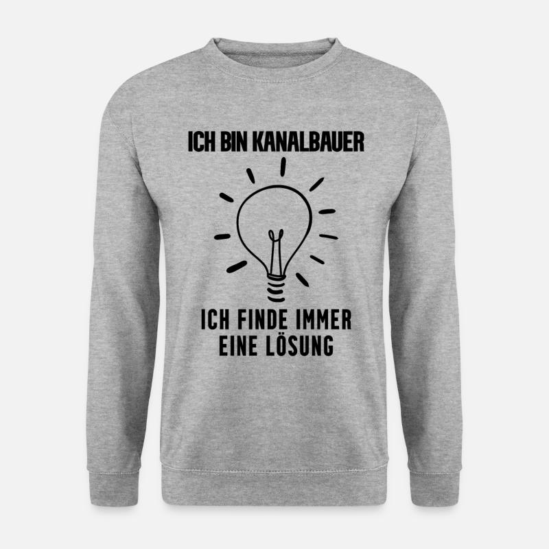 Kanalbauer Geschenk - Unisex Pullover - Weißgrau meliert
