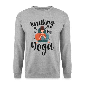 Knitting Knitter Knitting Is My - Unisex Pullover - Weißgrau meliert - Vorne - Alina (178cm) & Michal (187cm)