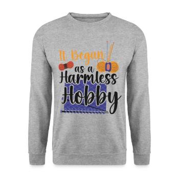 Knitting Knitter It Began As A - Unisex Sweatshirt - salt & pepper - Front - Alina (178cm) & Michal (187cm)