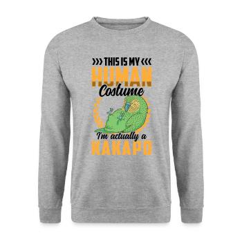 Kakapo just a costume New Zealand parrot - Unisex Sweatshirt - salt & pepper - Front - Alina (178cm) & Michal (187cm)
