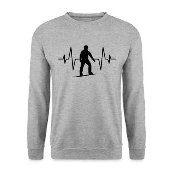 Snowboard heartbeat - Unisex Sweatshirt - salt & pepper - Front - Alina (178cm) & Michal (187cm)