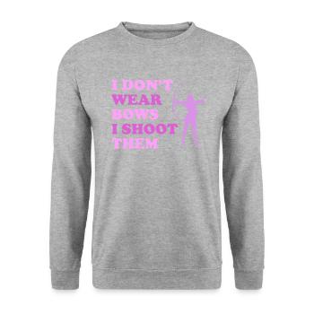 i don't wear bows, girl archery - Unisex Sweatshirt - salt & pepper - Front - Alina (178cm) & Michal (187cm)