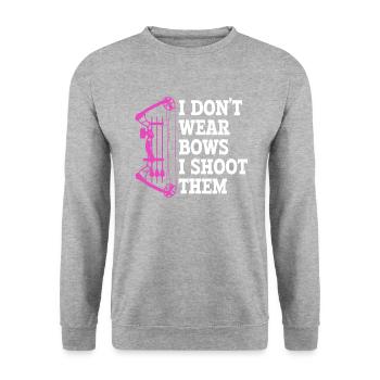 i don't wear bows, girl archery - Unisex Sweatshirt - salt & pepper - Front - Alina (178cm) & Michal (187cm)