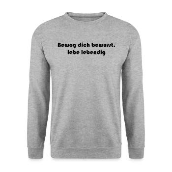 Pilates - Beweg dich bewusst, lebe lebendig - Unisex Pullover - Weißgrau meliert - Vorne - Alina (178cm) & Michal (187cm)