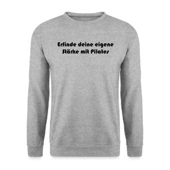 Pilates - Erfinde deine eigene Stärke mit Pilates - Unisex Pullover - Weißgrau meliert - Vorne - Alina (178cm) & Michal (187cm)