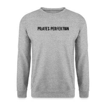 Pilates - Pilates Perfektion - Unisex Pullover - Weißgrau meliert - Vorne - Alina (178cm) & Michal (187cm)
