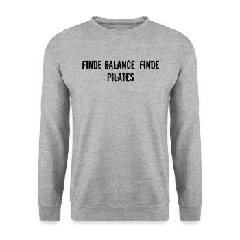 Pilates - Finde Balance, finde Pilates - Unisex Pullover - Weißgrau meliert - Vorne - Alina (178cm) & Michal (187cm)