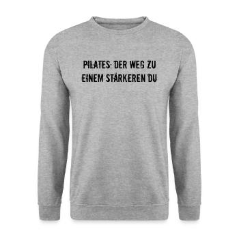 Pilates - Pilates: Der Weg zu einem stärkeren Du - Unisex Pullover - Weißgrau meliert - Vorne - Alina (178cm) & Michal (187cm)