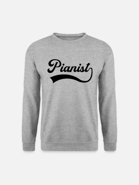 Klavier Schriftzug - Unisex Pullover - Weißgrau meliert