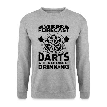 Weekend Forecast Darts With A Chance Of Drinking D - Unisex Sweatshirt - salt & pepper - Front - Alina (178cm) & Michal (187cm)