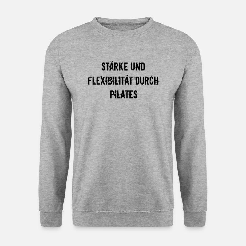Pilates - Stärke und Flexibilität durch Pilates - Unisex Pullover - Weißgrau meliert