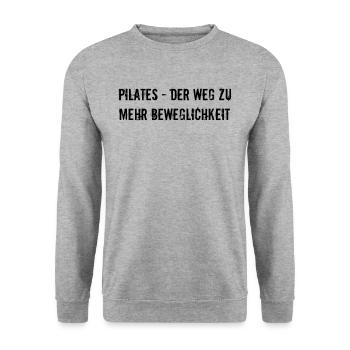 Pilates - Pilates - der Weg zu mehr Beweglichkeit - Unisex Pullover - Weißgrau meliert - Vorne - Alina (178cm) & Michal (187cm)