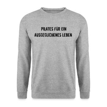 Pilates - Pilates für ein ausgeglichenes Leben - Unisex Pullover - Weißgrau meliert - Vorne - Alina (178cm) & Michal (187cm)