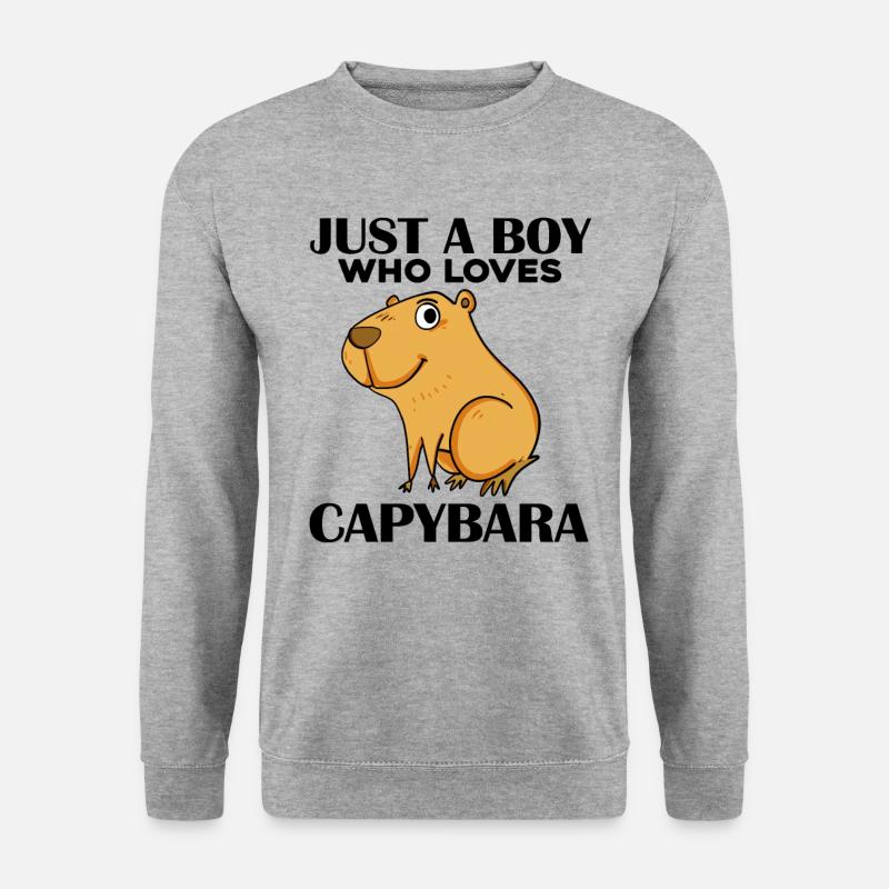 Capybara Junge - Unisex Pullover - Weißgrau meliert
