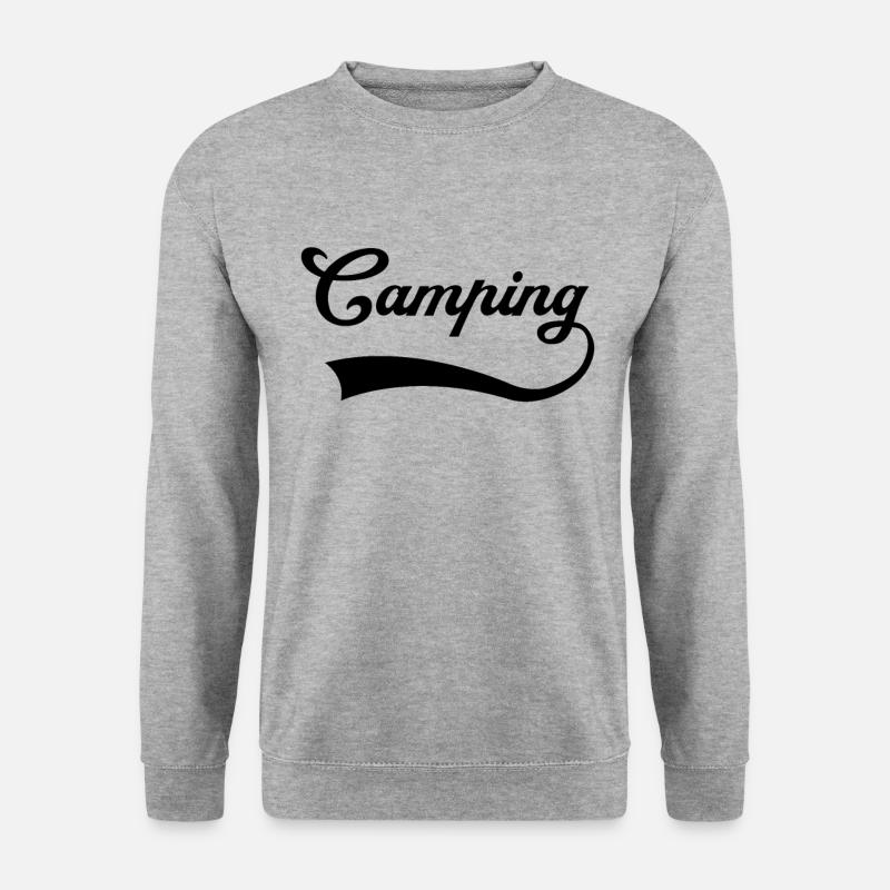 Camping Schriftzug - Unisex Pullover - Weißgrau meliert