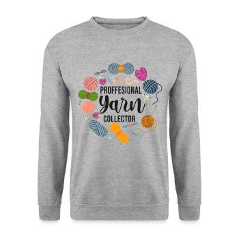 Knitting Knitter Professional Yarn - Unisex Pullover - Weißgrau meliert - Vorne - Alina (178cm) & Michal (187cm)