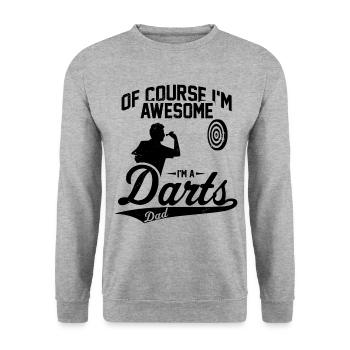 Of Course I'm Awesome I'm A Darts Dad Dart Player - Unisex Sweatshirt - salt & pepper - Front - Alina (178cm) & Michal (187cm)