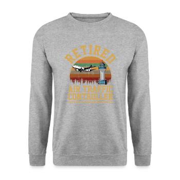 Contrôleur de la circulation aérienne à la retraite - Sweat-shirt Unisexe - gris chiné - Devant - Alina (178cm) & Michal (187cm)