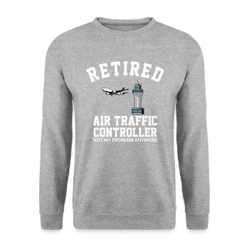 Contrôleur de la circulation aérienne à la retraite - Sweat-shirt Unisexe - gris chiné - Devant - Alina (178cm) & Michal (187cm)
