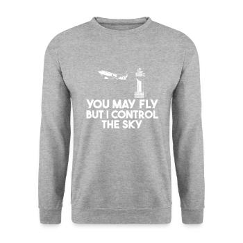 vous pouvez voler i contrôle contrôleur de la circulation aérienne - Sweat-shirt Unisexe - gris chiné - Devant - Alina (178cm) & Michal (187cm)