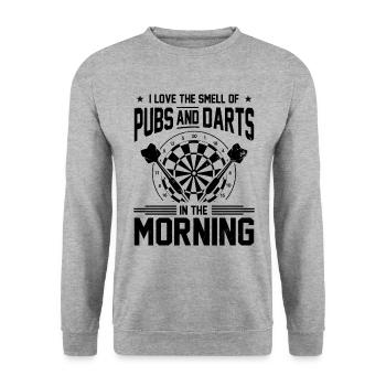I Love The Smell Of Pubs And Darts In The Morning - Unisex Sweatshirt - salt & pepper - Front - Alina (178cm) & Michal (187cm)