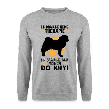 Ich brauche nur meinen Do Khyi Tibetdogge - Unisex Pullover - Weißgrau meliert - Vorne - Alina (178cm) & Michal (187cm)