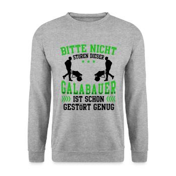 Galabauer nicht stören Gartenbau Galabau - Unisex Pullover - Weißgrau meliert - Vorne - Alina (178cm) & Michal (187cm)