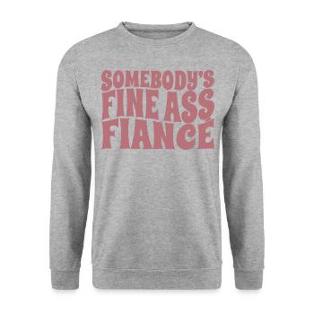 Jemandes feiner Verlobter, Bräutigam zu sein Verlobung - Unisex Pullover - Weißgrau meliert - Vorne - Alina (178cm) & Michal (187cm)