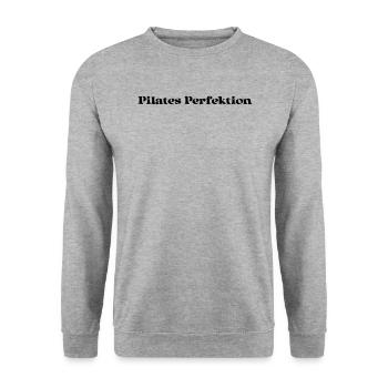 Pilates - Pilates Perfektion - Unisex Pullover - Weißgrau meliert - Vorne - Alina (178cm) & Michal (187cm)