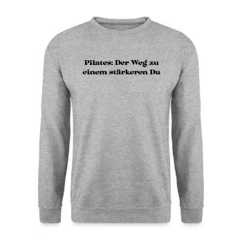 Pilates - Pilates: Der Weg zu einem stärkeren Du - Unisex Pullover - Weißgrau meliert - Vorne - Alina (178cm) & Michal (187cm)