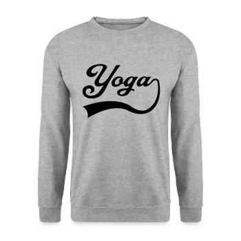 Lettrage yoga - Sweat-shirt Unisexe - gris chiné - Devant - Alina (178cm) & Michal (187cm)