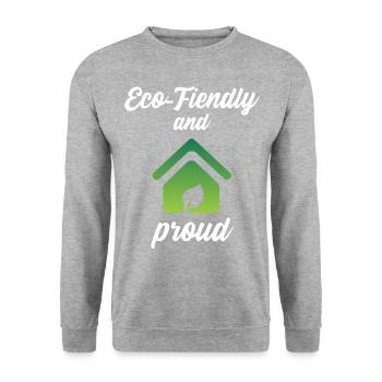 Eco-Friendly and Proud - Unisex Pullover - Weißgrau meliert - Vorne - Alina (178cm) & Michal (187cm)