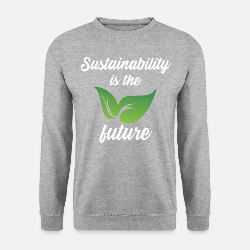 Sustainability is the future - Unisex Pullover - Weißgrau meliert