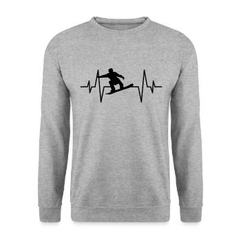Snowboarding heartbeat - Unisex Sweatshirt - salt & pepper - Front - Alina (178cm) & Michal (187cm)