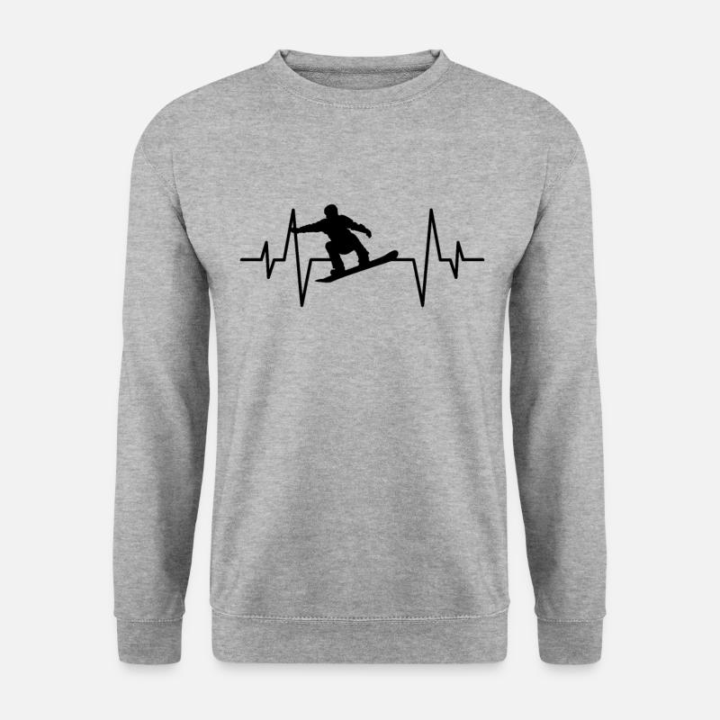 snowboarding herzschlag - Unisex Pullover - Weißgrau meliert