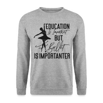 Ballet Dancer Dance Girl Ballerina - Unisex Pullover - Weißgrau meliert - Vorne - Alina (178cm) & Michal (187cm)