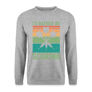 I'd Rather Be Scoring Dart Player Darts Dartboard - Unisex Sweatshirt - salt & pepper - Front - Alina (178cm) & Michal (187cm)