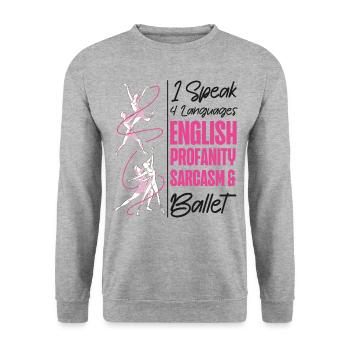 Ballet Danseuse Danse Ballerine - Sweat-shirt Unisexe - gris chiné - Devant - Alina (178cm) & Michal (187cm)