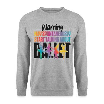 Ballet Danseuse Danse Ballerine - Sweat-shirt Unisexe - gris chiné - Devant - Alina (178cm) & Michal (187cm)