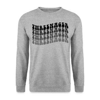 3 ans Threenager Garçons Filles 3ème anniversaire - Sweat-shirt Unisexe - gris chiné - Devant - Alina (178cm) & Michal (187cm)