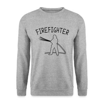 Feuerwehr firefighter - Unisex Pullover - Weißgrau meliert - Vorne - Alina (178cm) & Michal (187cm)